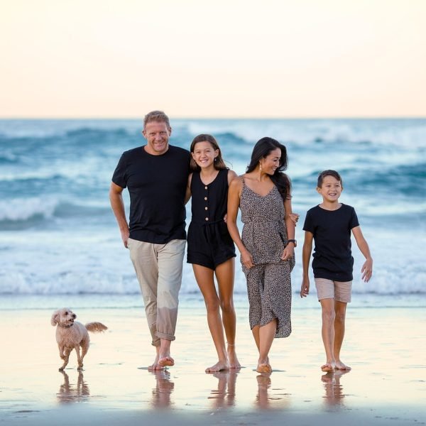 family, beach, people, nature, ocean